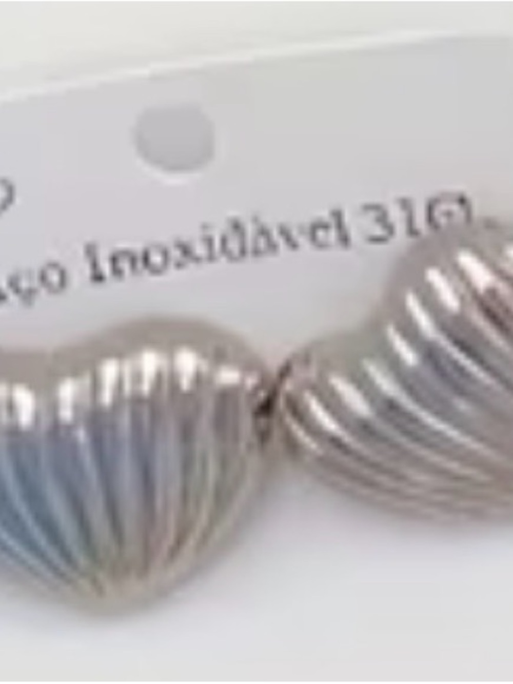 Stainless Steel Ribbed Dome Stud Earrings - Silver